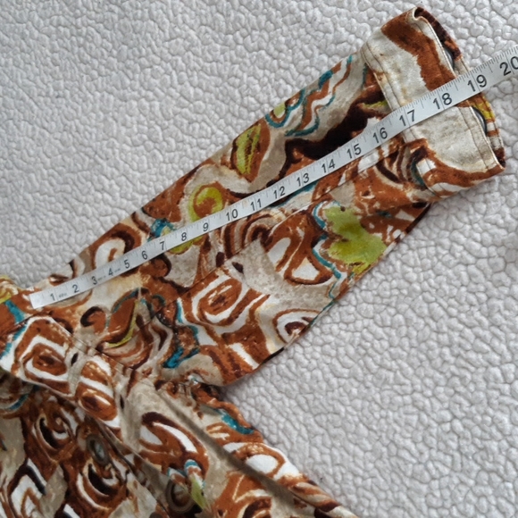 Parsley & Sage Medium Green Brown Abstract Print Grommet Lightweight Jacket - Picture 12 of 16